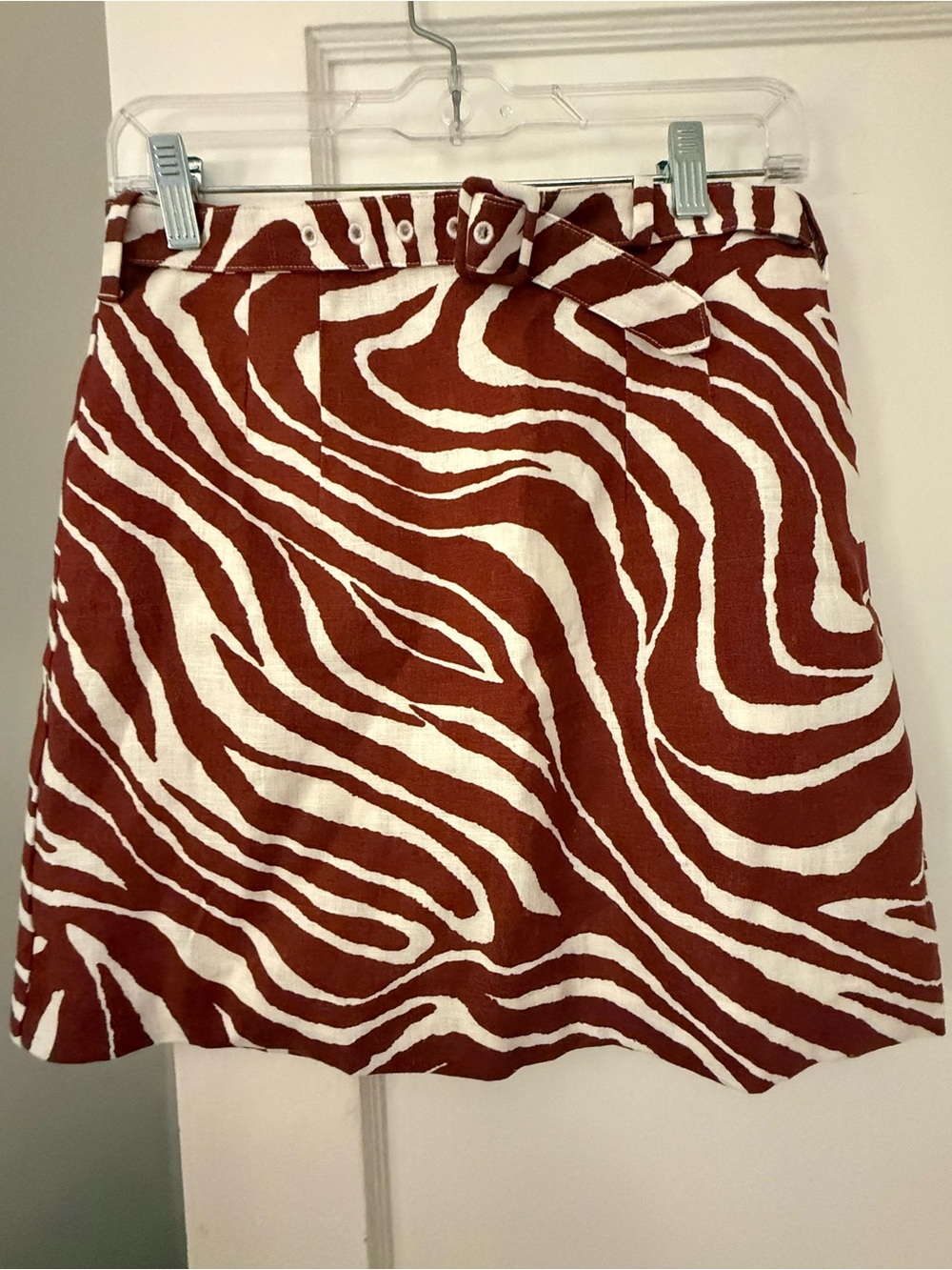 Banana republic zebra print linen mini skirt